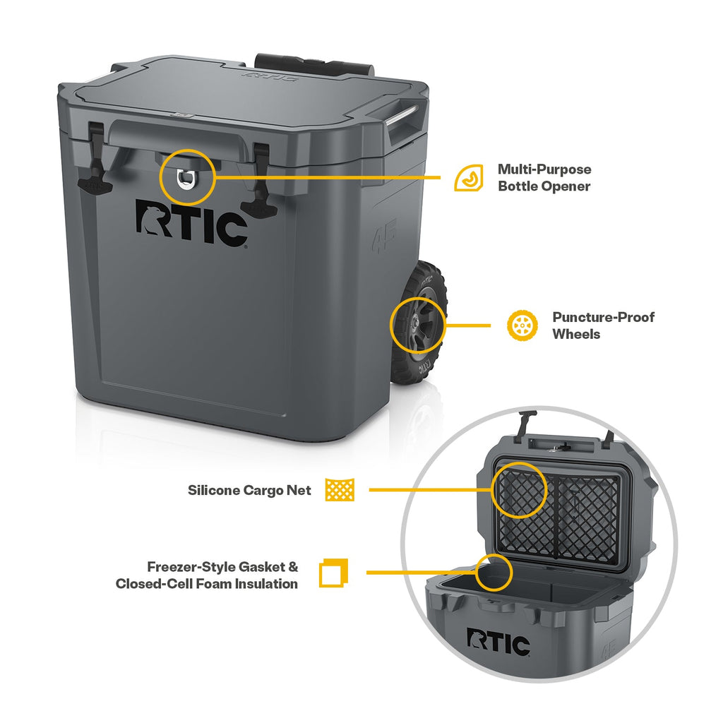 45 QT Ultra-Tough Wheeled Cooler #007SD