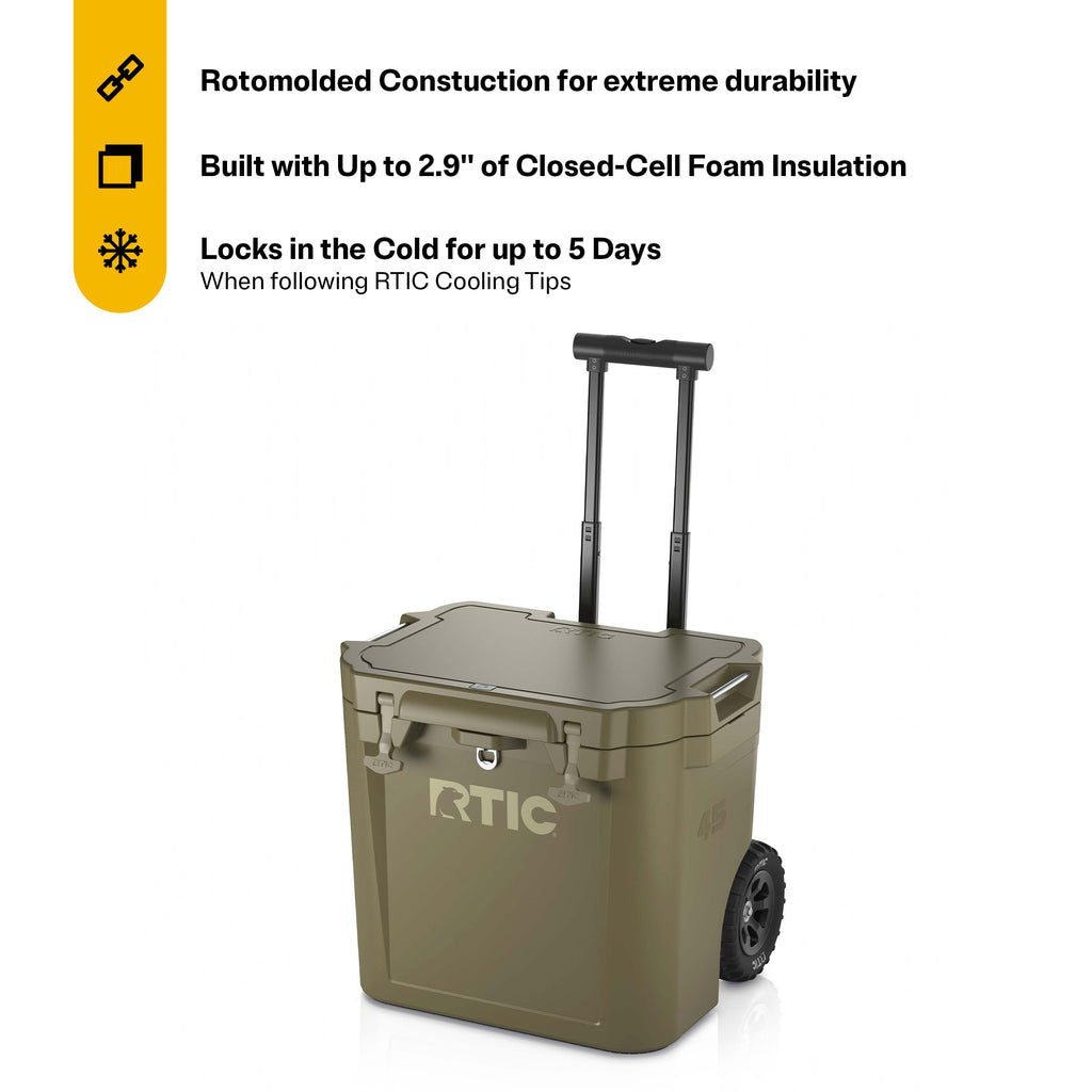 45 QT Ultra-Tough Wheeled Cooler #007SD